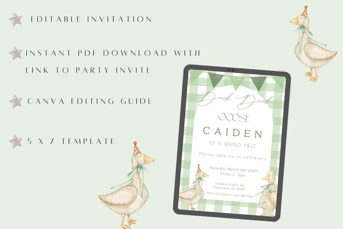 Duck, Duck, Goose! Birthday Invite